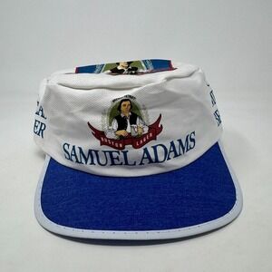 NWOT Vintage Samuel‎ Adams Boston Lager White Blue Beer Painters Hat Cap